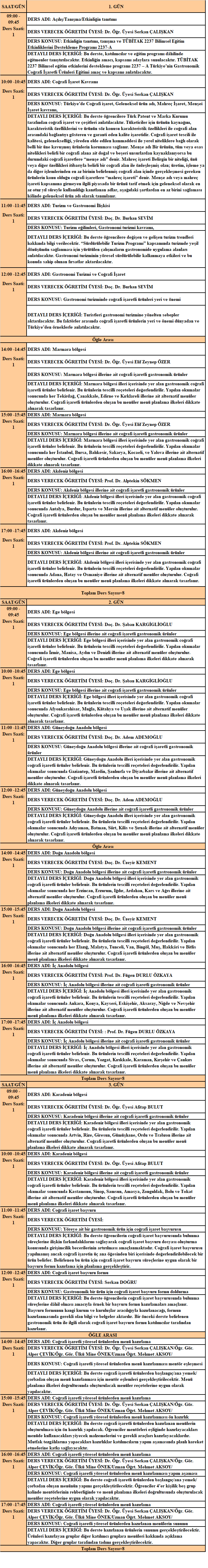 ETKİNLİK PROGRAMI